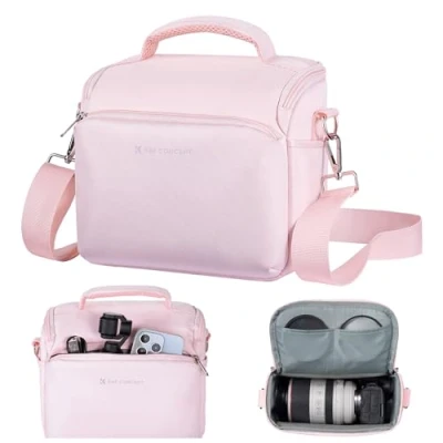 Abbildung von K&amp;F Concept Kameratasche SLR Tasche Umhängetasche Liner für Fotografen, Geeignet den täglichen Gebrauch (Rosa)