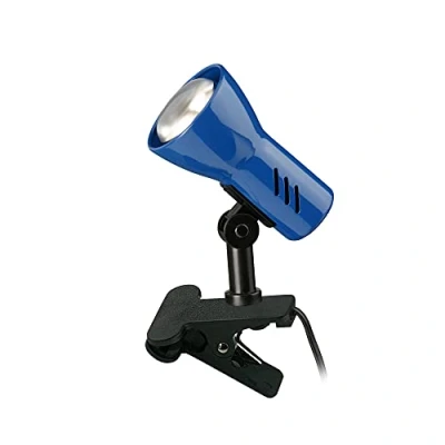 Abbildung von BRILONER Schreibtischlampe mit Kabelschalter, schwenkbar, E14 Fassung, max. 40 Watt, Klemmlampe, Klemmleuchte, Nachttischlampe, Leselicht Kinder, Bürolampe, Leselampe Bett, 6,5x11,5x10,8 cm, Blau
