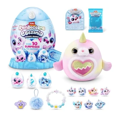Abbildung von Rainbocorns Eggzania Frozencorn Mania (BLIZZY) von ZURU, Plüschspielzeug zum Sammeln für Mädchen ab 3 Jahren