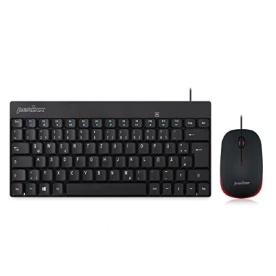 Abbildung von Perixx PERIDUO 212B DE, Kompaktes Mini Tastatur und Maus Set, USB Kabel, Schwarz, Deutsches Layout