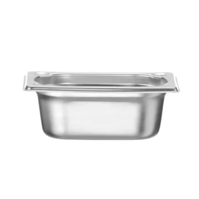 Abbildung von HENDI Gastronormbehälter, Temperaturbeständig von 40 bis 300C, Heißluftöfen Kühl und Tiefkühlschränken Chafing Dishes Bain Marie, Stapelbar, 0,6L, GN 1/9, 176x108x(H)65mm, Edelstahl
