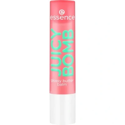 Abbildung von essence JUICY BOMB glossy butter balm, Lippenbalsam, Nr. 01, Rot, natürlich, glänzend, strahlend frisch, vegan, ohne Parabene, Mikroplastikpartikel, Nanopartikel frei, 1er Pack (2.5g)