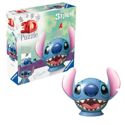 Abbildung von Ravensburger 11574 Puzzle Ball Stitch 72pcs Walt Disney 3D Ohren für kleine und große Fans ab 6 Jahren, Geschenke, White
