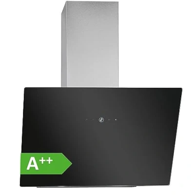 Abbildung von Bomann® Dunstabzugshaube 60cm bürstenloser Motor Abluftleistung: 491 m3/h Umluft/Abluftbetrieb Kopffreihaube 9 Leistungsstufen Schräghaube inkl. 5 lagiger Aluminium Filter DU 7606.1
