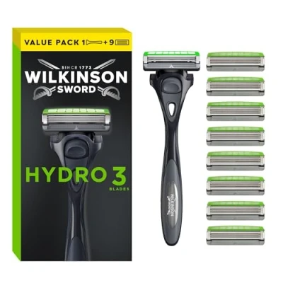 Abbildung von Wilkinson Sword Hydro 3 Rasierer +9 Rasierklingen für Männer