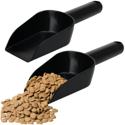 Abbildung von com four® 2x Futterschaufel zum Portionieren von Tierfutter (23 cm 26,5 cm) Sackschaufel aus Kunststoff Messschaufel für Haustiere Abwiegeschaufel Futter und Saatgut