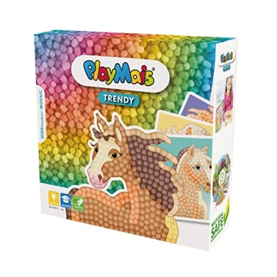 Abbildung von PlayMais TRENDY MOSAIC Horse Kreativ Set zum Basteln für Kinder ab 6 Jahren Über 3.000 Stück &amp; Mosaik Klebebilder mit Pferdemotiven Fördert Kreativität Feinmotorik Natürliches Spielzeug