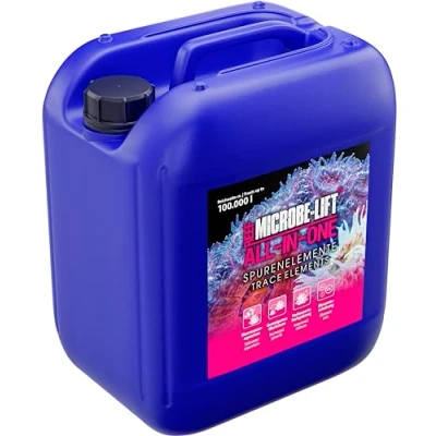 Abbildung von Microbe Lift All in One 5000 ml Komplettlösung für Korallenversorgung Meerwasseraquarien, fördert Wachstum und Farbenpracht, mit essenziellen Spurenelementen Vitaminen.
