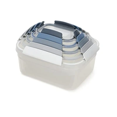 Abbildung von Joseph Nest Lock, 5 Stück Kunststoff Küche Lebensmittel Lagerung aufbewahrungsbox mit Deckel, auslaufsicher, luftdicht, platzsparend, BPA frei Blau