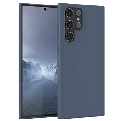 Abbildung von EAZY Case Silikonhülle für Samsung Galaxy S22 Ultra 5G Hülle Silikon Blau weich stoßfeste Handyhülle Schutzhülle mit Kameraschutz Dünn Premium Schutz Cover TPU Bumper Petrol