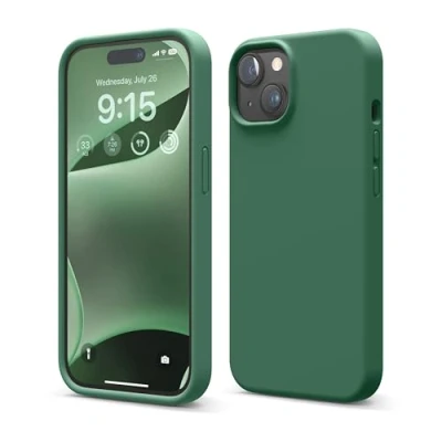 Abbildung von elago Flüssig Silikon Case Kompatibel mit iPhone 15 Hülle, Premium Handyhülle, Ganzkörper Schutzhülle [4 Lagige Stoßfeste Struktur], Kratzfestes Weiches Mikrofaserfutter (Alpengrün)