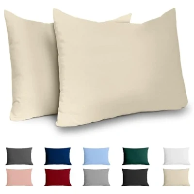 Abbildung von Dreamzie Kissenbezug 40x60 Baumwolle Renforcé (2er Set) Beige Dicht gewebt mit 57 Fäden/cm² 40 x 60 Oeko Tex Zertifiziert
