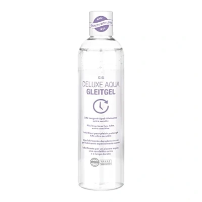 Abbildung von EIS Deluxe Aqua Gleitmittel Gleitgel auf Wasserbasis mit Langzeitwirkung Extra sensitives Intimgel für gefühlsechtes Empfinden Transparent 300 ml