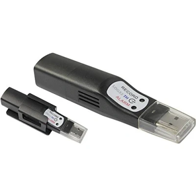 Abbildung von TFA Dostmann LOG32 TH Datenlogger, für Temperatur und Feuchte, Speicher 6000 Datensätze, gratis Software, Status Alarm LED, L 22 (30) x B 21 (28) H 102 mm