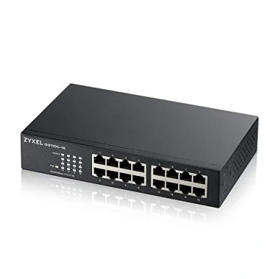 Abbildung von Zyxel 16 Port Gigabit Ethernet Unmanaged Switch Design ohne Lüfter [GS1100 16v3]