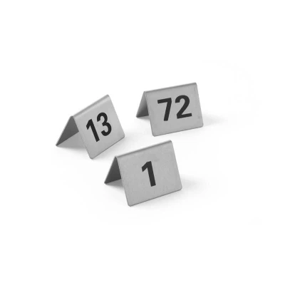 Abbildung von HENDI Tischnummern Zahlen: 1 bis 12 Edelstahl 5 x 3,5 4 cm Hochzeit Gastronomie, Aufsteller