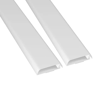 Abbildung von D Line TV Kabelkanal, Fernsehkabel Organiser, lackier, und überstreichbar, selbstklebend, einteiliges Design mit Scharnieren, 2x 60mm (B) x 15mm (H) 40cm Länge Weiß