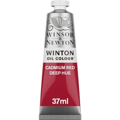 Abbildung von Winsor &amp; Newton 1414098 Winton, feine hochwertige Ölfarbe 37ml Tube mit gleichmäßiger Konsistenz, Lichtbeständig, hohe Deckkraft, Reich an Farbpigmenten Kadmium Rot dunkel Farbton