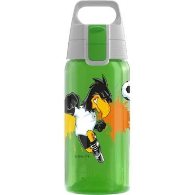 Abbildung von SIGG Trinkflasche Kinder Viva One DFB Paule Für Kohlensäurehaltige Getränke Geeignet Auslaufsicher Spülmaschinenfest BPA frei Sport &amp; Schule Grün mit Fußball Aufdruck 0,5L