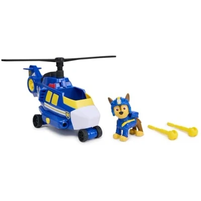 Abbildung von PAW PATROL Air Rescue Chases Polizei Rettungshubschrauber mit Geschoss Abwurf und Chase Spielfigur (Basis Fahrzeug), Spielzeug für Kinder ab 3 Jahren