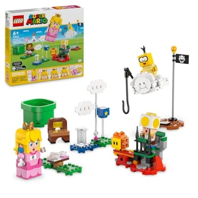Abbildung von LEGO Super Mario Abenteuer mit der interaktiven Peach, Spielset für Kinder gelbem Toad, Nintendo Geschenk Jungen, Mädchen und alle Gamer ab 6 Jahren 71441