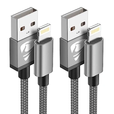 Abbildung von iPhone Ladekabel, Lightning Kabel [2Pack 1M] ladekabel Schnellladekabel MFi Zertifiziert Fast USB für 14 13 12 11 Pro Max Mini XS XR X 8 7 6 Plus 5 SE, iPad