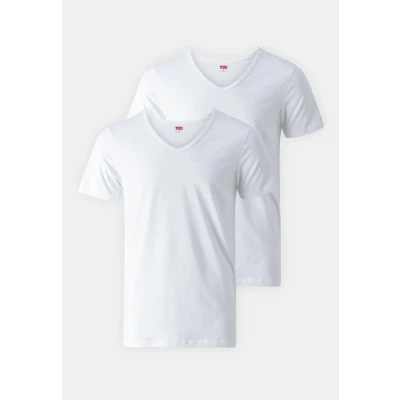 Abbildung von Levi&#039;s MEN Vneck 2 PACK Unterhemd/shirt, Herren, Größe: Small, White