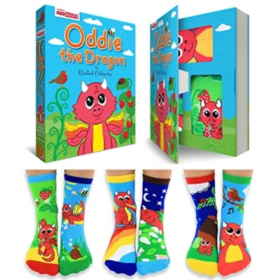 Abbildung von Oddie der Drache Oddsocks Socken in 27 30 im 6er Set Strumpf
