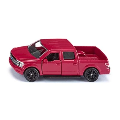 Abbildung von siku 1535, Ford F150, Rot, Metall/Kunststoff, Bereifung aus Gummi, Spielzeugauto für Kinder, Öffenbare Türen