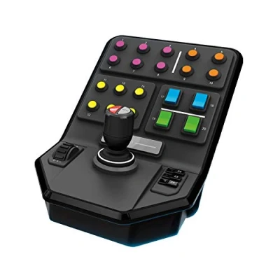 Abbildung von Logitech G Saitek Farm Sim Controller, Farming Simulator mit Steuerpult und 25 programmierbare Tasten, Tempomat, Schraubengewinde Justierung, USB Anschluss, PC/Mac/PS4 Schwarz