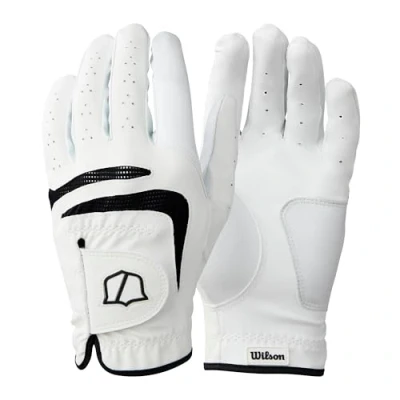 Abbildung von Wilson Staff Herren Golfhandschuh, Grip Plus, Material Kombi, Größe: XL, Linkshand, MLH, weiß, WGJA00680XL