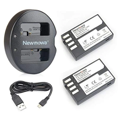 Abbildung von Newmowa Ersatz Akku D Li109 (2er Pack) und Tragbar USB Ladegerät Kit für Pentax K R KP 30 50 500 S1 S2