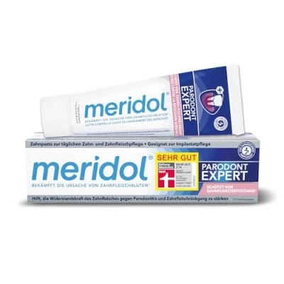Abbildung von meridol Zahnpasta Parodont Expert 75 ml Zahncreme wirkt antibakteriell und unterstützt so den natürlichen Heilungsprozess des Zahnfleisch