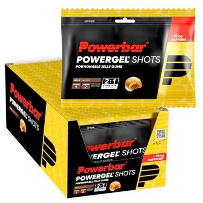 Abbildung von Powerbar PowerGel Shots Cola 24x60g High Carb Energie Gummis 75mg Koffein