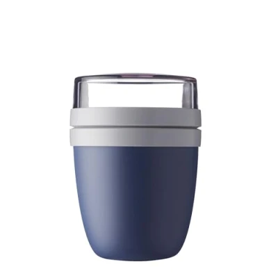 Abbildung von Mepal Lunchpot Ellipse Praktischer Joghurtbecher &amp; Müslibecher Unterteilung für Joghurt Müsli Geeignet Gefrierschrank, Mikrowelle Spülmaschine 500 ml + 200 Nordic Denim