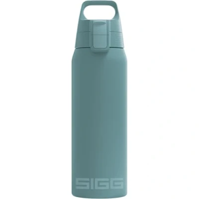 Abbildung von SIGG Isolierte Trinkflasche Thermosflasche Shield Therm One Morning Blue kohlensäurehaltige Getränke Auslaufsicher Spülmaschinenfest BPA frei 90% recycelter Edelstahl Graublau 0,75L