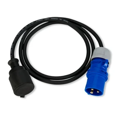 Abbildung von REV 0577755555 Caravan Adapter, Schutzkontaktkupplung und CEE Stecker IP44. 1,5m 3680W, schwarz
