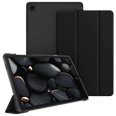 Abbildung von Fintie Hülle für Samsung Galaxy Tab A9 Plus 11 Zoll 2023, Ultradünn Schutzhülle mit Translucent Rückseite Cover Auto Schlaf/Wach Funktion Tablet A9+ SM X210/X216/X218, Schwarz
