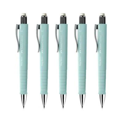 Abbildung von Faber Castell 205268 Druckbleistft Poly Matic caribic blue, 5 Bleistifte, 0,7 mm, Härtegrad B