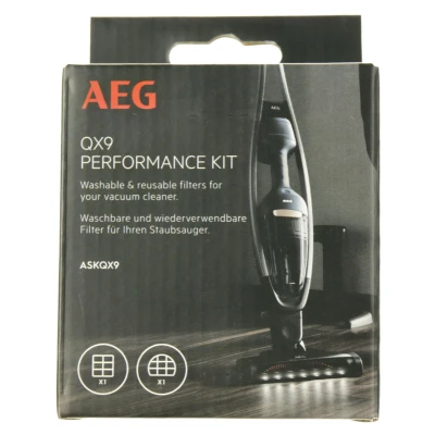 Abbildung von AEG ASKQX9 Filterset für QX9 (Doppelpack, 1 Vormotorfilter, Hygienefilter, Staubsauger Filter, waschbar, regelmäßiger Filtertausch, verbesserte Saugleistung, passgenau) schwarz