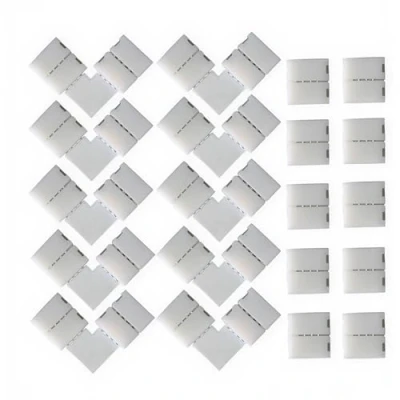 Abbildung von CESFONJER 20 Pcs 4 poligen LED Verbinder für 10mm Breit SMD 5050 RGB Streifen Stripes (10 Stück), L Form Schnellverbinder Stück).