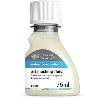 Abbildung von Winsor &amp; Newton 2621759 Aquarell Maskiergummi flüssig, abziehbares Rubbelkrepp für präzise und kantenscharfe Linienführung inmitten fließender Aquarellfarbe, 75ml Flasche