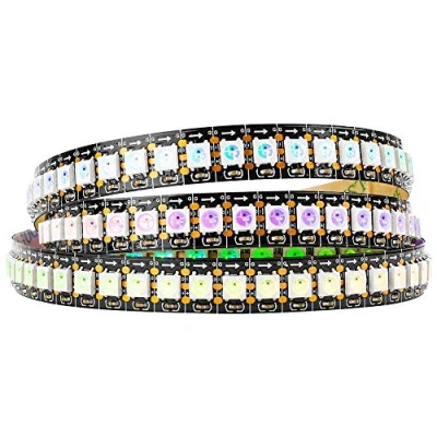 Abbildung von BTF LIGHTING 1M 144 LEDs/Pixels/m WS2812B Schwarz PCB RGB adressierbare Strip Streifen mit 5050 SMD LEDs NichtWasserdicht IP30