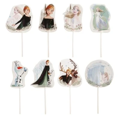 Abbildung von dekora Set für Cupcakes und Muffin Deko Geburtstag Die Eiskönigin Cupcake Topper aus Papier 16 Stück in 8 verschiedenen Designs