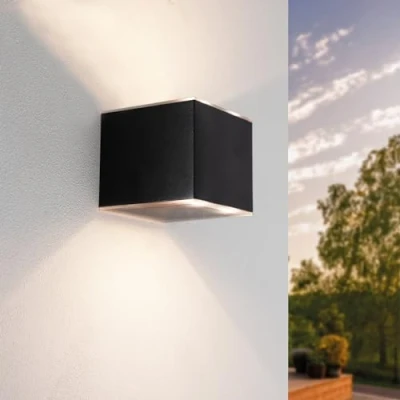 Abbildung von Ledvion Solar Wandleuchte, 1W, 25 Lumen, 3000K, IP44, Schwarz, LED Lampe, Außenleuchte, Außenbeleuchtung, Gartenbeleuchtung, Solarlampe, Stimmungslicht