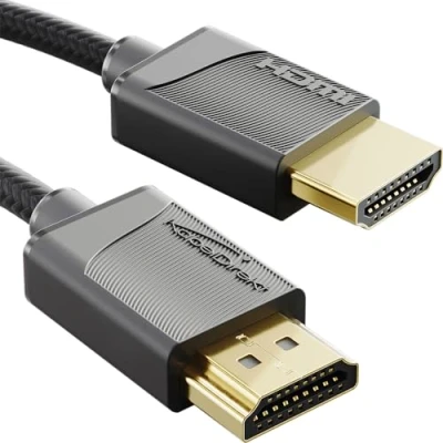 Abbildung von KabelDirekt 8K/4K HDMI 2.1 Kabel 1,5 m dünnes Ultra Slim Kabel, mit FlexMesh Braiding ummantelt (8K@60Hz, 48Gbit/s, neuester Standard, Gaming für PC/PS5/Xbox, Monitor/TV/Beamer, schwarz)