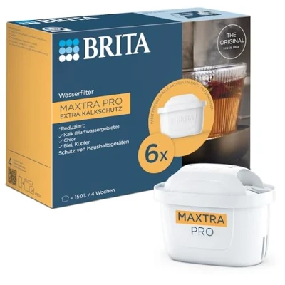 Abbildung von BRITA Wasserfilter Kartuschen MAXTRA PRO Extra Kalkschutz 6er Pack (Halbjahresvorrat);Original Ersatzkartusche Für alle Kannen. Kalkreduktion &amp; ultimativer Geräteschutz. Heißgetränke