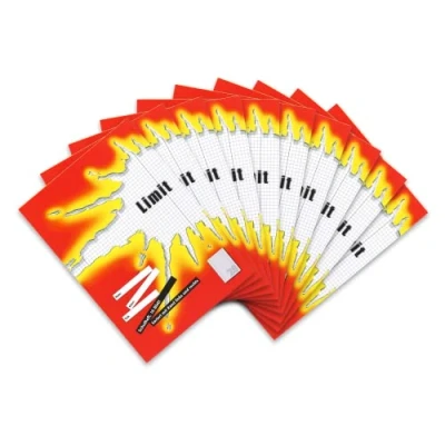 Abbildung von Limit Schulheft A4, 16 Blatt, Lineatur 28, kariert mit Rand, rot, 10 Stück