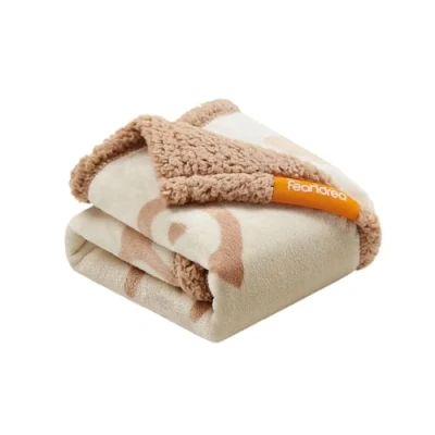 Abbildung von Feandrea wasserdichte Hundedecke, Sherpa Fleece Haustier Decke für Minihunde, Katzen, 73 x 63 cm, S, maschinenwaschbar, beidseitiger Sofabezug Schutz, beige PPB029K01
