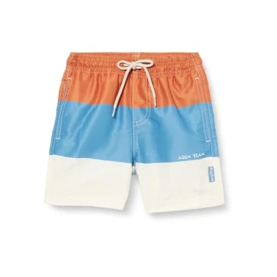 Abbildung von Playshoes Badeshorts Jungen Beach Short Badehose Schwimmhose Badebekleidung, Color Block Ocker, 110/116